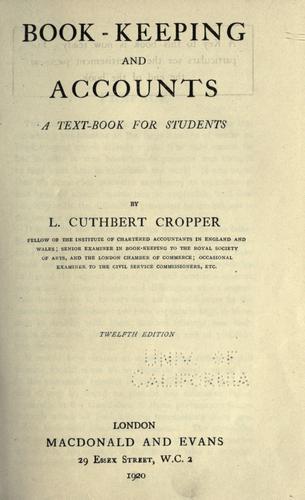 Cover for Book-keeping and accounts