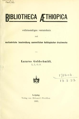 Cover for Bibliotheca Aethiopica