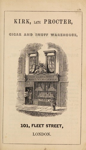 Cover for Kirk, late Procter, cigar and snuff warehouse