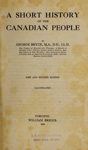 Cover for A short history of the Canadian people