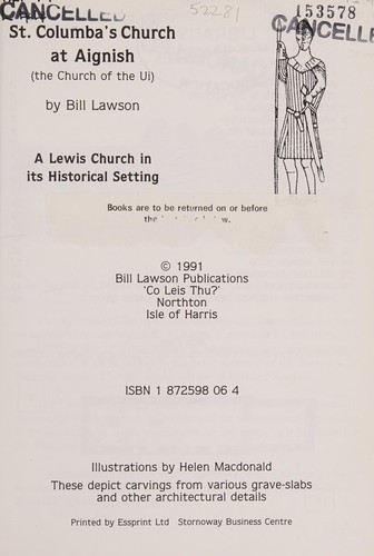 Cover for St. Columba's Church at Aignish (the church of the Ui)
