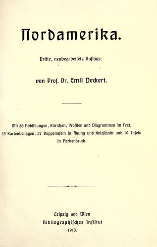 Cover for Nordamerika.
