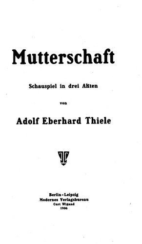 Cover for Mutterschaft