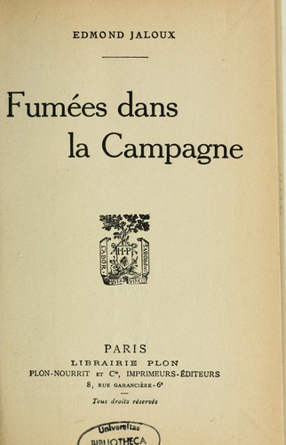 Cover for Fumées dans la campagne
