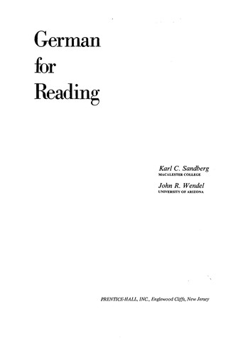 Cover for German for reading