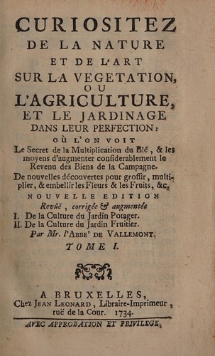 Cover for Curiositez de la nature et de l'art sur la vegetation