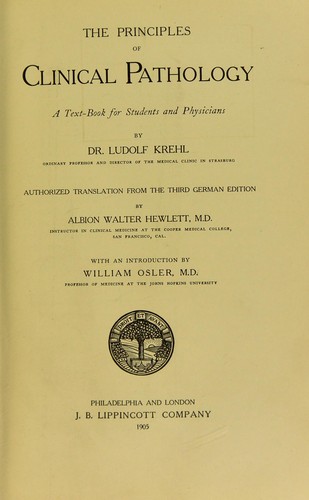 Cover for The principles of clincial pathology