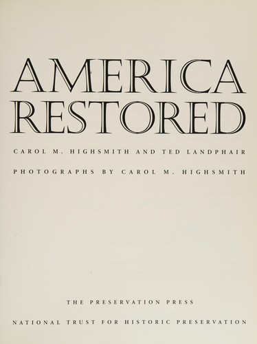 Cover for America Restored