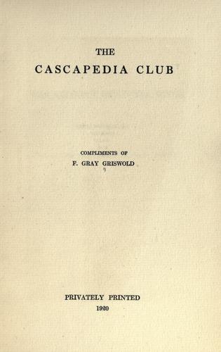 Cover for The Cascapedia Club