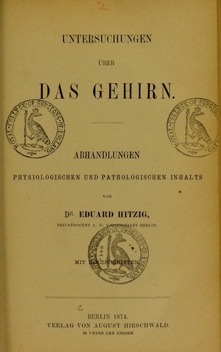 Cover for Untersuchungen ©ơber das Gehirn