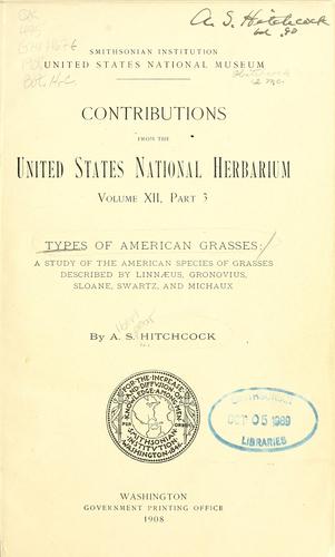 Cover for Types of American grasses