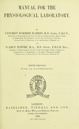 Cover for Manual for the physiological laboratory