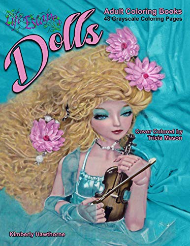 Cover for Adult Coloring Books Dolls 48 Grayscale Coloring Pages