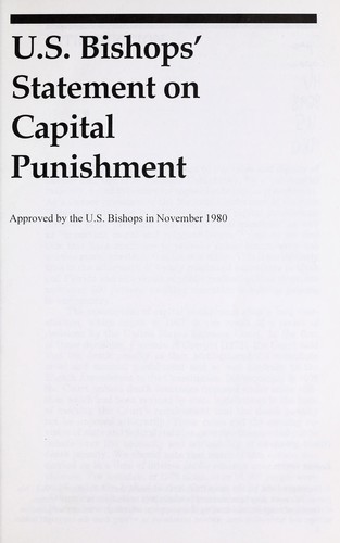 Cover for U.S. Bishops' statement on capital punishment