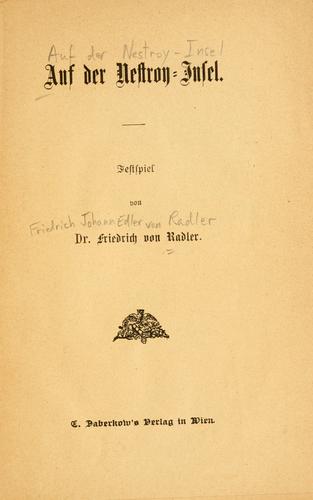 Cover for Auf der Nestroy-Insel