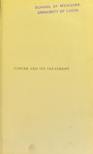 Cover for Cancer and its treatment