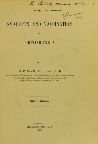Cover for Smallpox and vaccination in British India