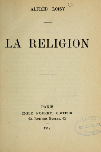 Cover for La religion