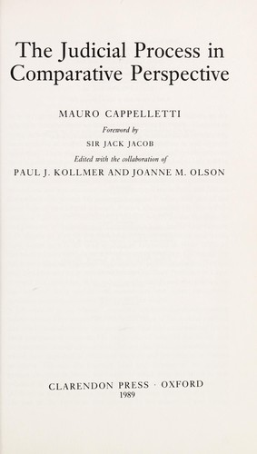 Cover for The judicial process in comparative perspective