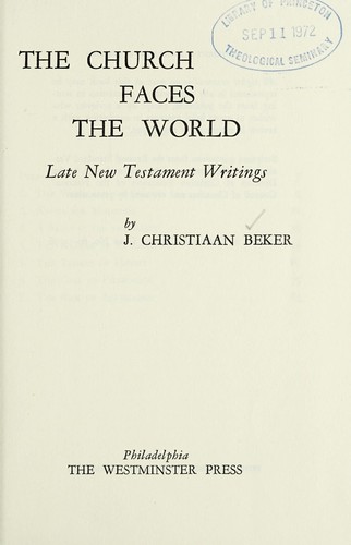 Cover for The church faces the world