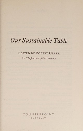 Cover for Our sustainable table