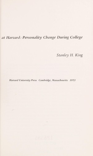 Cover for Five lives at Harvard: personality change during college