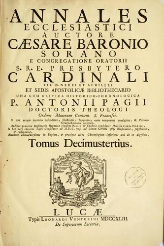 Cover for Annales ecclesiastici