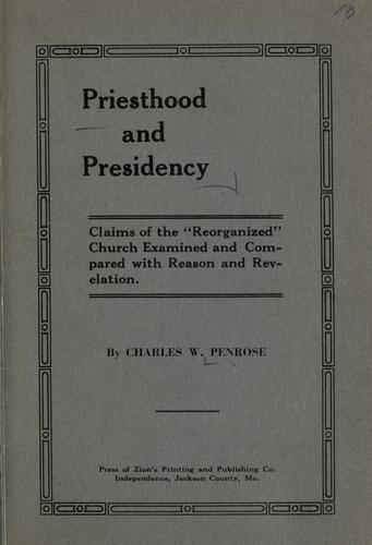 Cover for Priesthood and presidency.