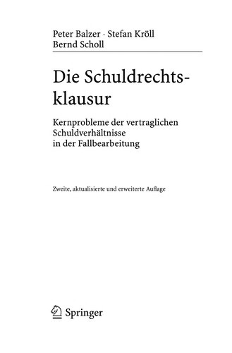 Cover for Die Schuldrechtsklausur