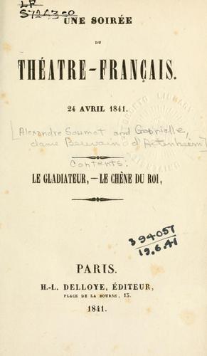 Cover for Une soirée du Théâtre-Français, 24 avril 1841