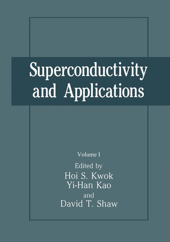 Cover for Superconductivity and Applications