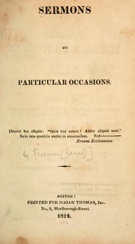 Cover for Sermons on particular occasions.