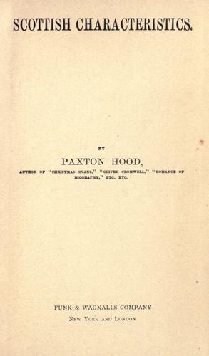 Cover for Scottish characteristics.