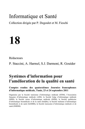 Cover for Systèmes d’information pour l’amélioration de la qualité en santé
