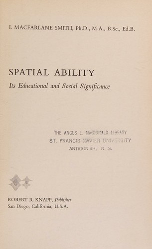 Cover for Spatial ability