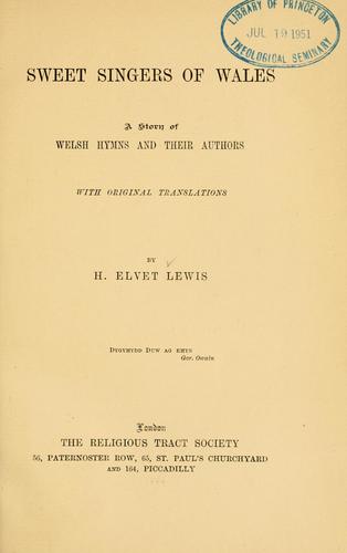 Cover for Sweet singers of Wales