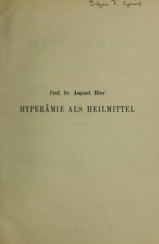 Cover for Hyper©Þmie als Heilmittel