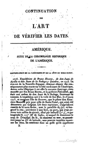 Cover for Chronologie historique de l'Amerique