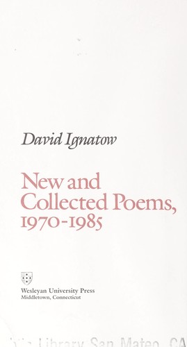 Cover for New and collected poems, 1970-1985