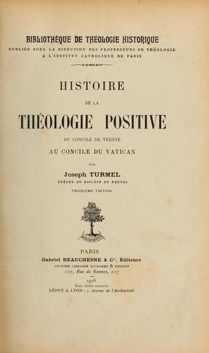 Cover for Histoire de la théologie positive