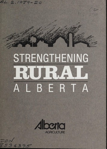 Cover for Strengthening rural Alberta