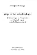 Cover for Wege in die Schriftlichkeit