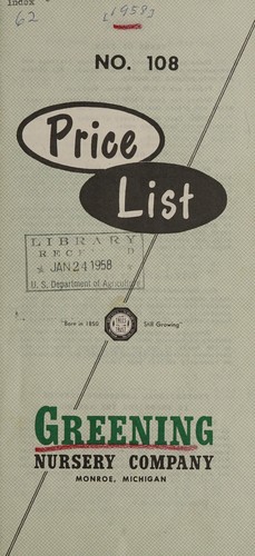Cover for Price list