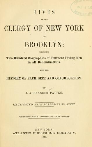 Cover for Lives of the clergy of New York and Brooklyn