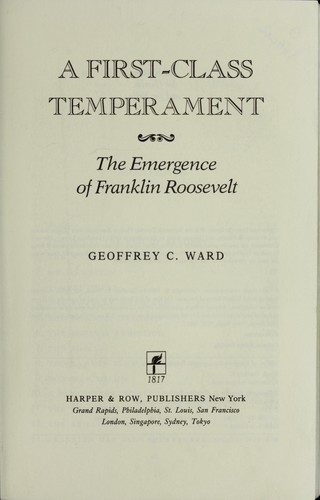 Cover for A First-Class Temperament