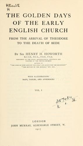 Cover for The golden days of the early English church