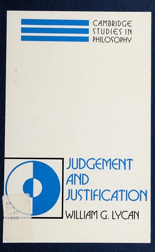 Cover for Judgement and justification