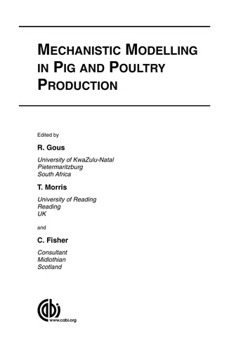 Cover for Mechanistic modelling in pig and poultry production