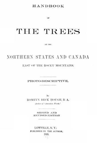 Cover for Handbook of the trees of the northern states and Canada east of the Rocky Mountains