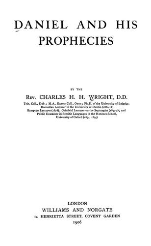Cover for Daniel and his prophecies